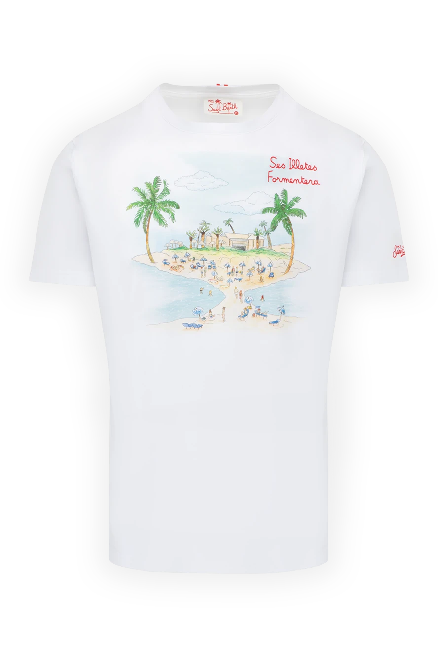 MC2 Saint Barth man white cotton t-shirt for men купить с ценами и фото 178428 - photo 1