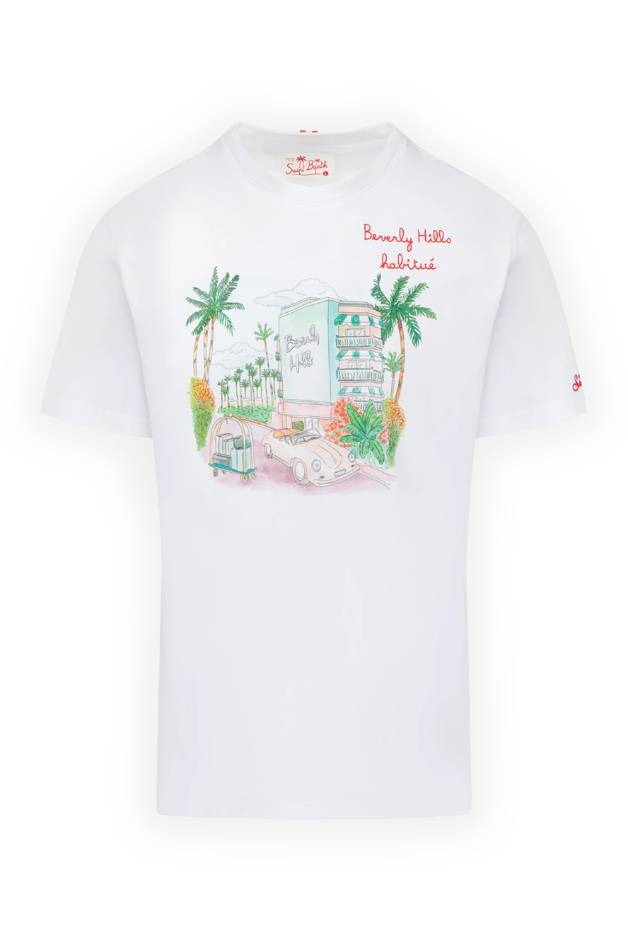 MC2 Saint Barth man white cotton t-shirt for men купить с ценами и фото 178429 - photo 1