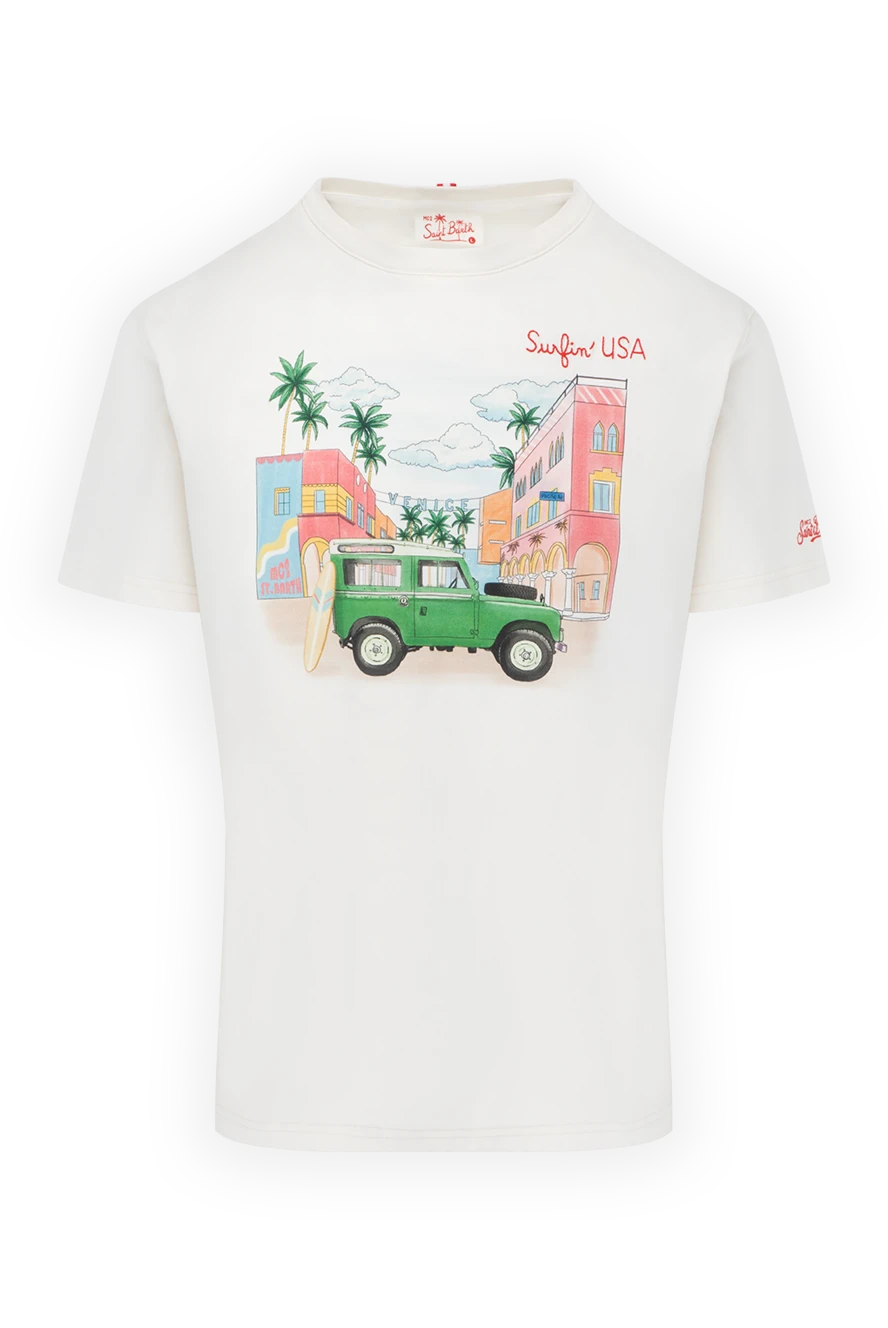 MC2 Saint Barth man white cotton t-shirt for men купить с ценами и фото 178431 - photo 1