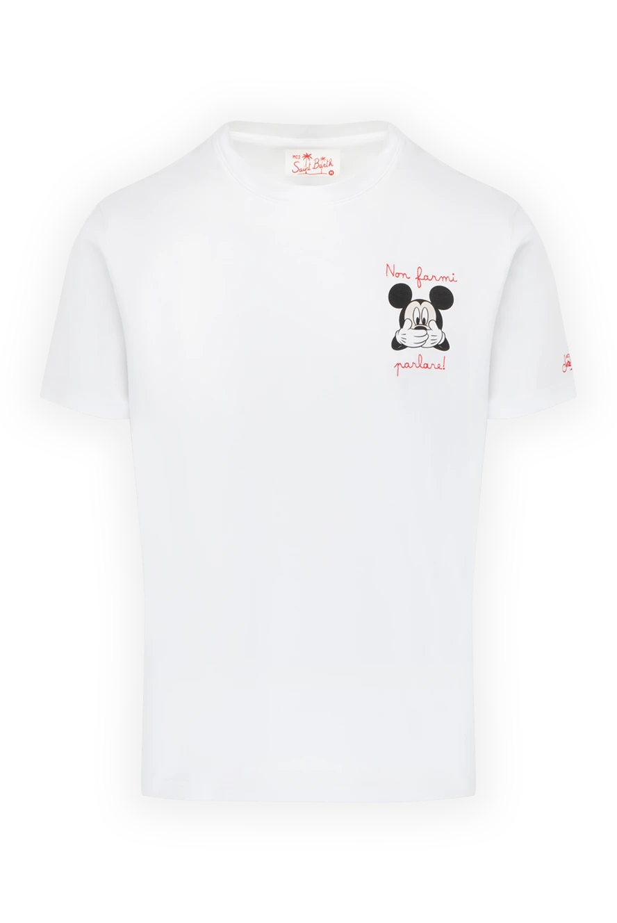 MC2 Saint Barth man white cotton t-shirt for men купить с ценами и фото 178436 - photo 1