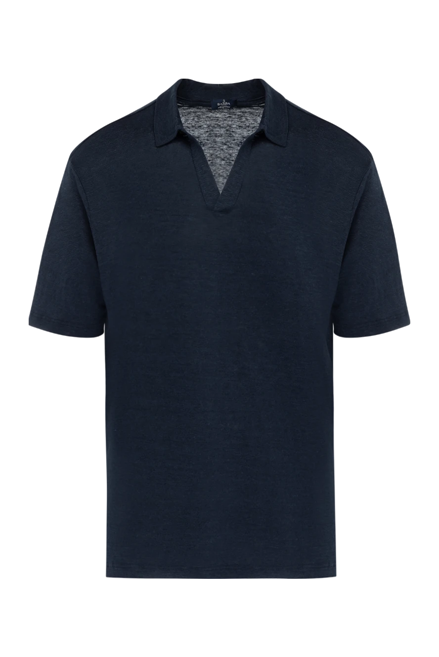 Barba Napoli man men's blue linen polo купить с ценами и фото 178451 - photo 1