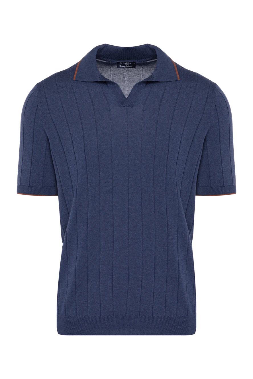 Barba Napoli man men's blue silk polo купить с ценами и фото 178454 - photo 1