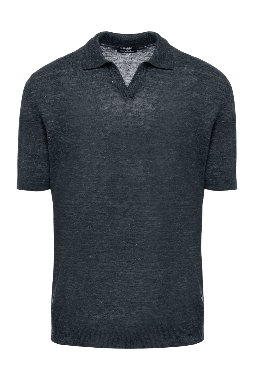 Barba Napoli man men's gray linen polo купить с ценами и фото 178455 - photo 1