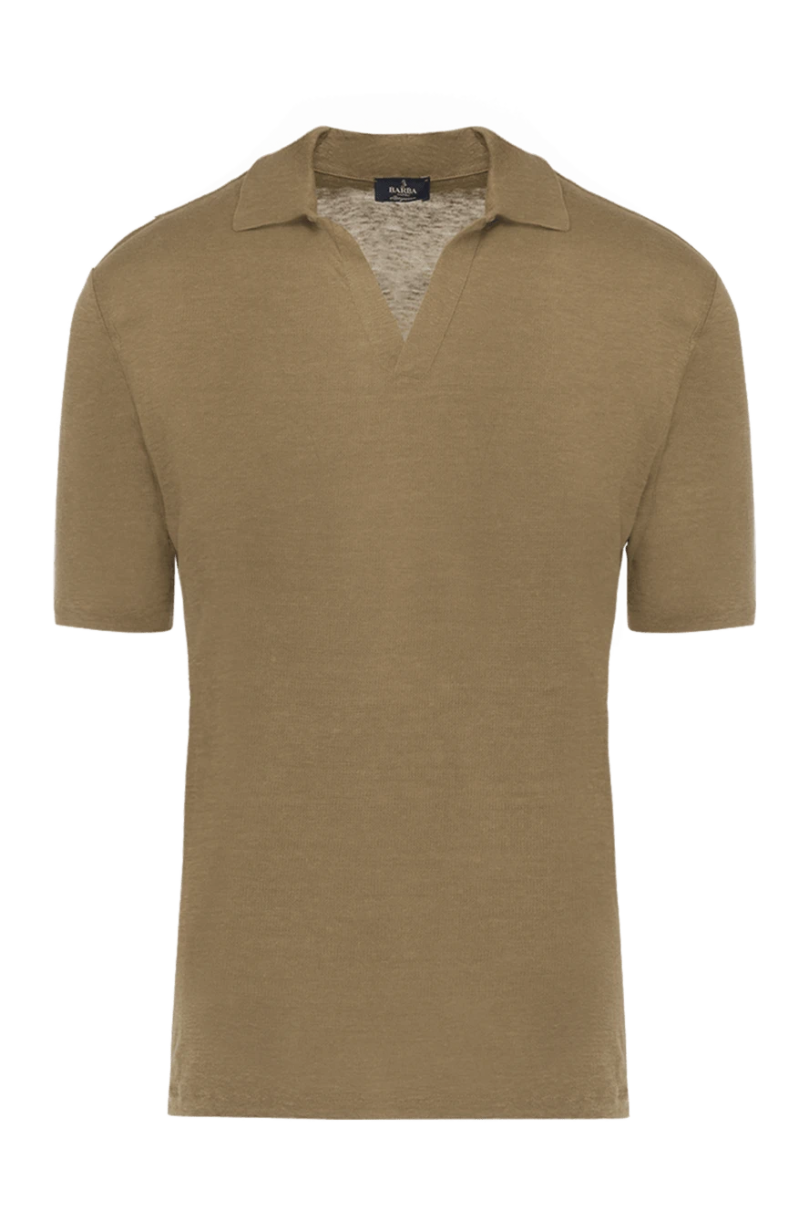 Barba Napoli man men's brown linen polo купить с ценами и фото 178457 - photo 1