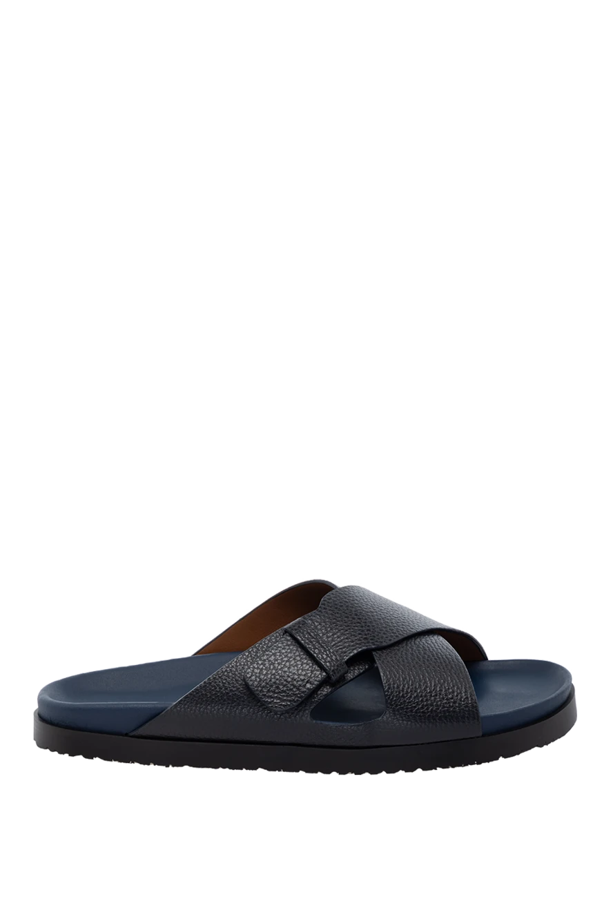 Doucal`s man men's blue genuine leather flip-flops купить с ценами и фото 178470 - photo 1