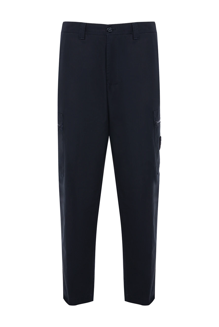 Stone Island man blue cotton trousers for men купить с ценами и фото 178473 - photo 1