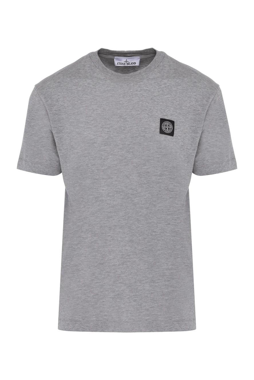 Stone Island man gray cotton t-shirt for men купить с ценами и фото 178476 - photo 1