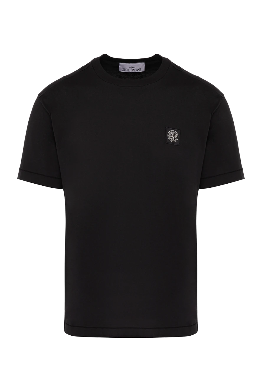 Stone Island man men's black cotton t-shirt купить с ценами и фото 178479 - photo 1