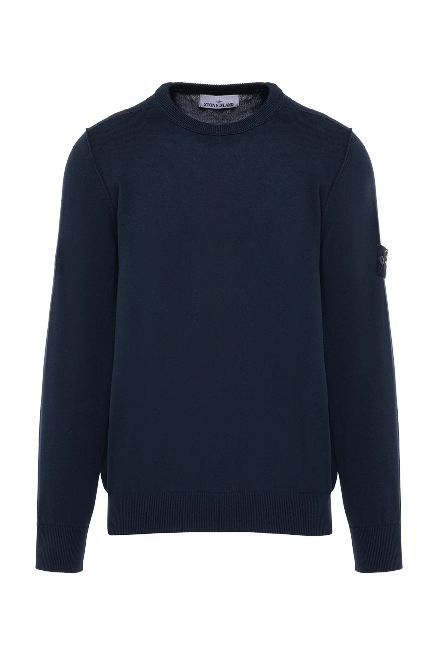 Stone Island man men's blue long sleeve cotton jumper купить с ценами и фото 178484 - photo 1