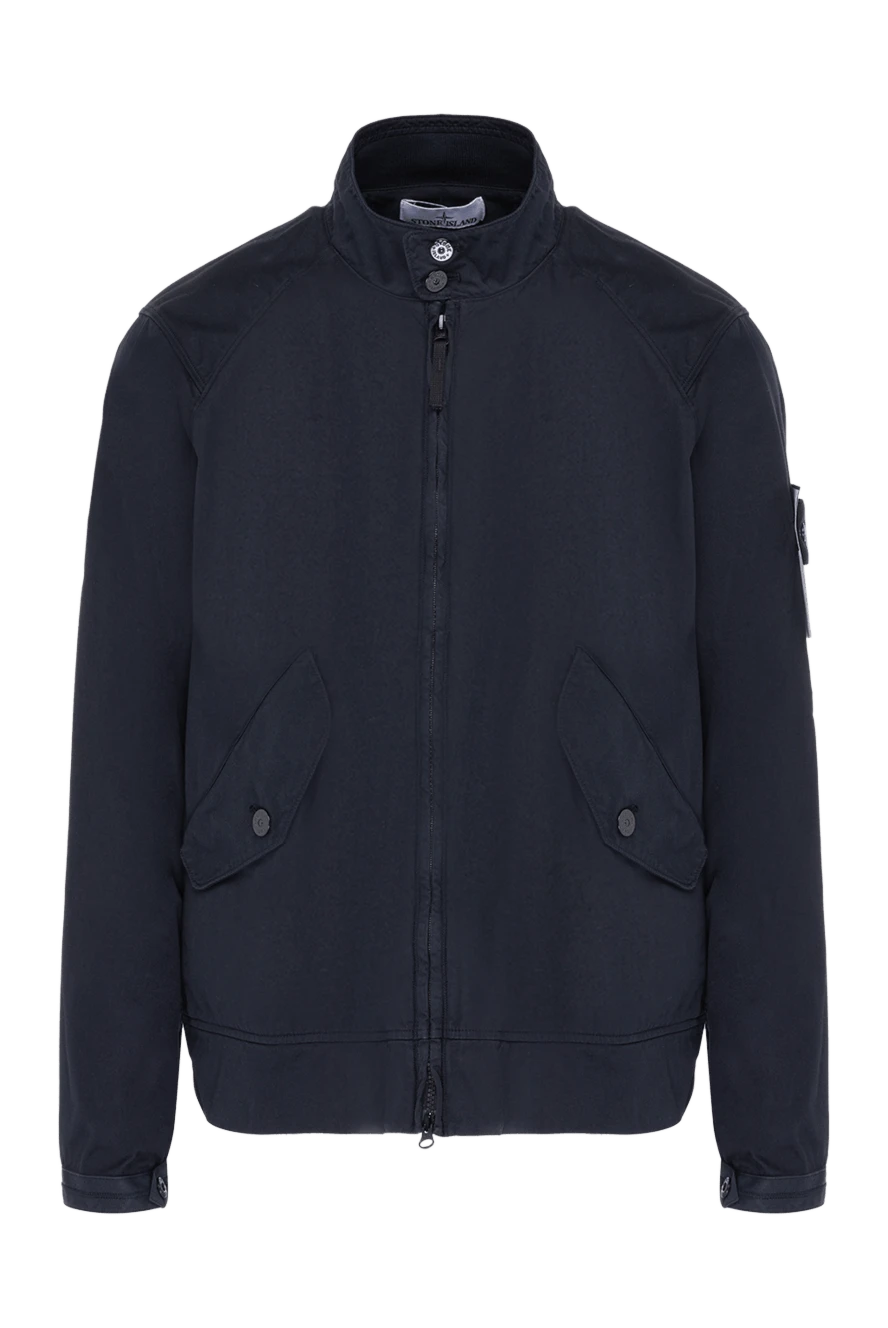 Stone Island man blue cotton jacket for men купить с ценами и фото 178493 - photo 1