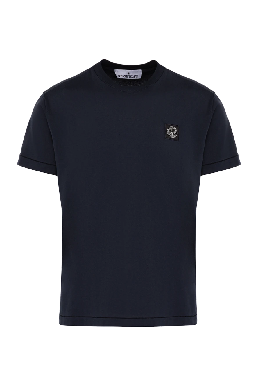 Stone Island man blue cotton t-shirt for men купить с ценами и фото 178496 - photo 1