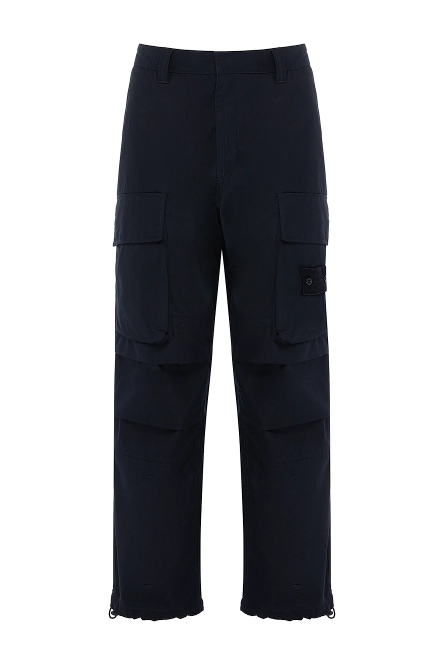 Stone Island man blue cotton trousers for men купить с ценами и фото 178497 - photo 1