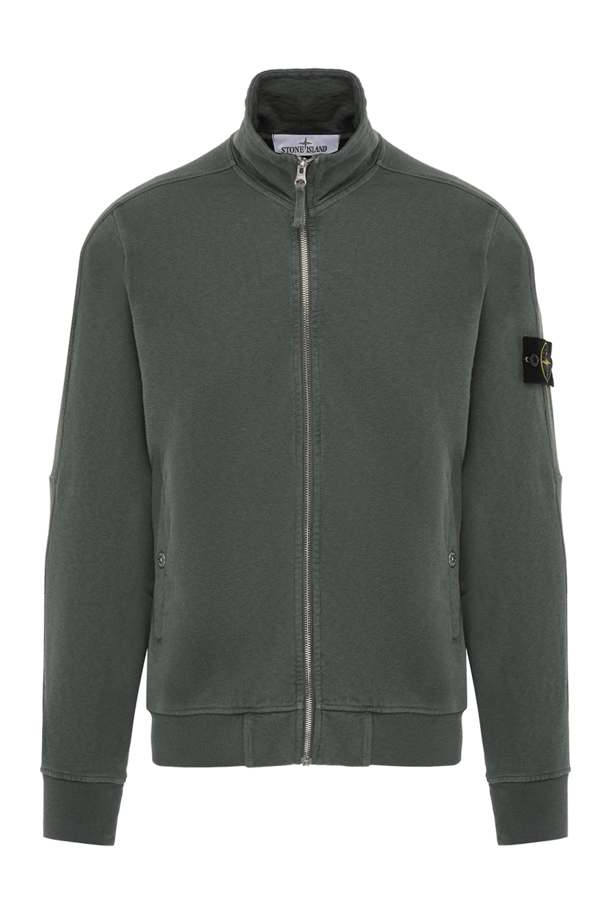 Stone Island мужские кофта спортивная из хлопка зеленая мужская купить с ценами и фото 178504 - фото 1