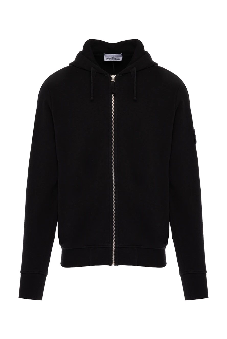 Stone Island man men's black cotton sports jacket купить с ценами и фото 178505 - photo 1