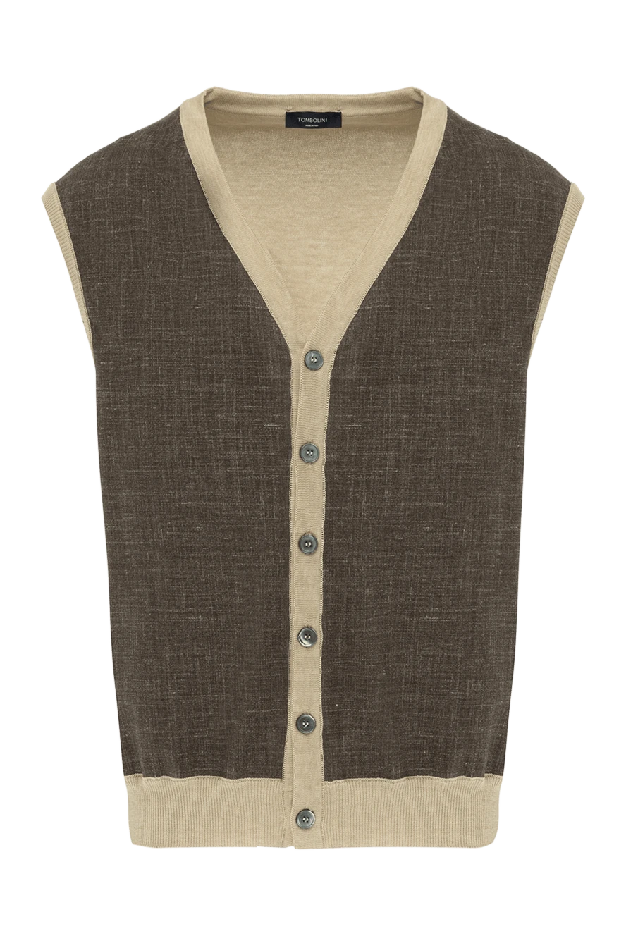 Tombolini man men's brown knitted vest купить с ценами и фото 178523 - photo 1