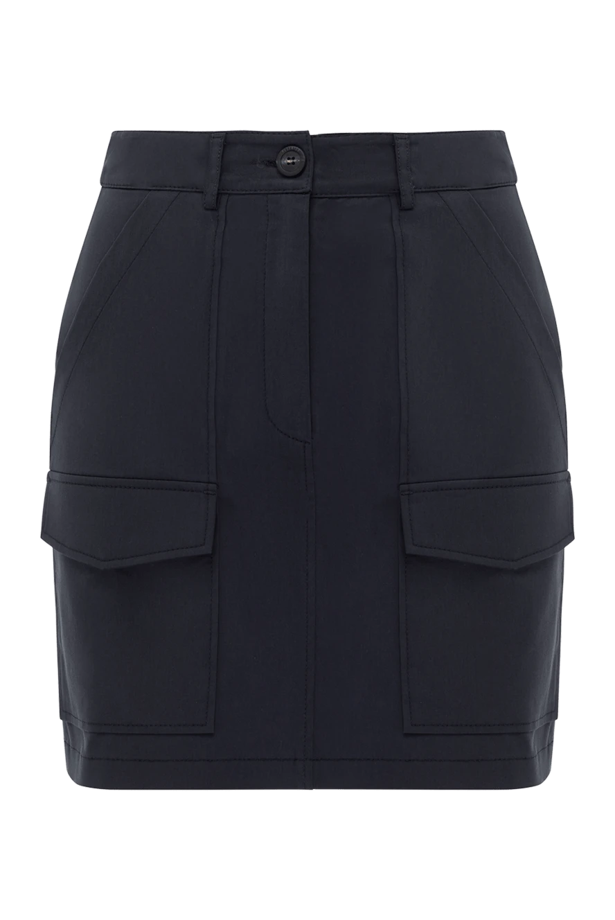 Peserico юбка мини из хлопка и эластана синяя женская 178546 - фото 1