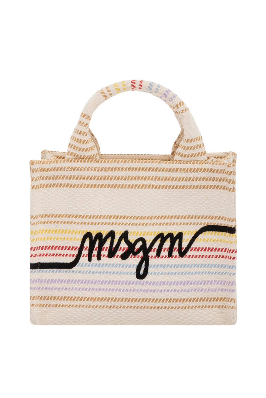 MSGM woman beige women's polyester and cotton bag купить с ценами и фото 178552 - photo 1