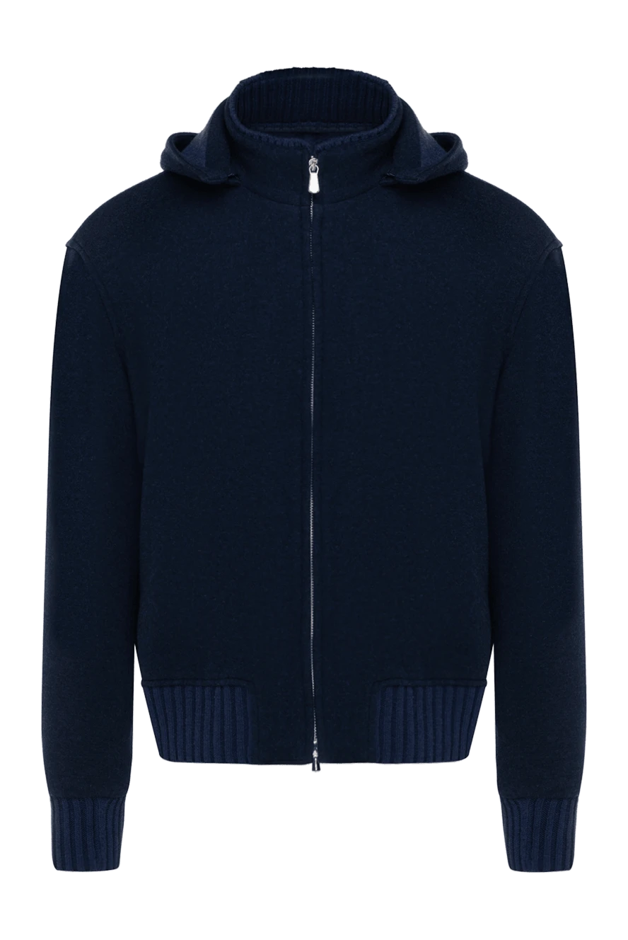 Enrico Mandelli кашемировая куртка синяя мужская с капюшоном 178573 - фото 1