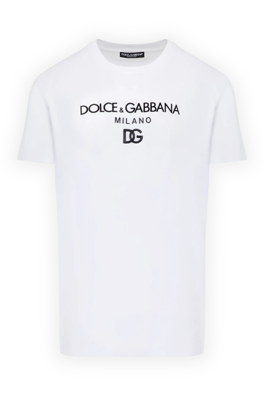 Dolce & Gabbana Ерлердікі ерлерге арналған ақ матадан жасалған футболка купить с ценами и фото 178579 - фото 1