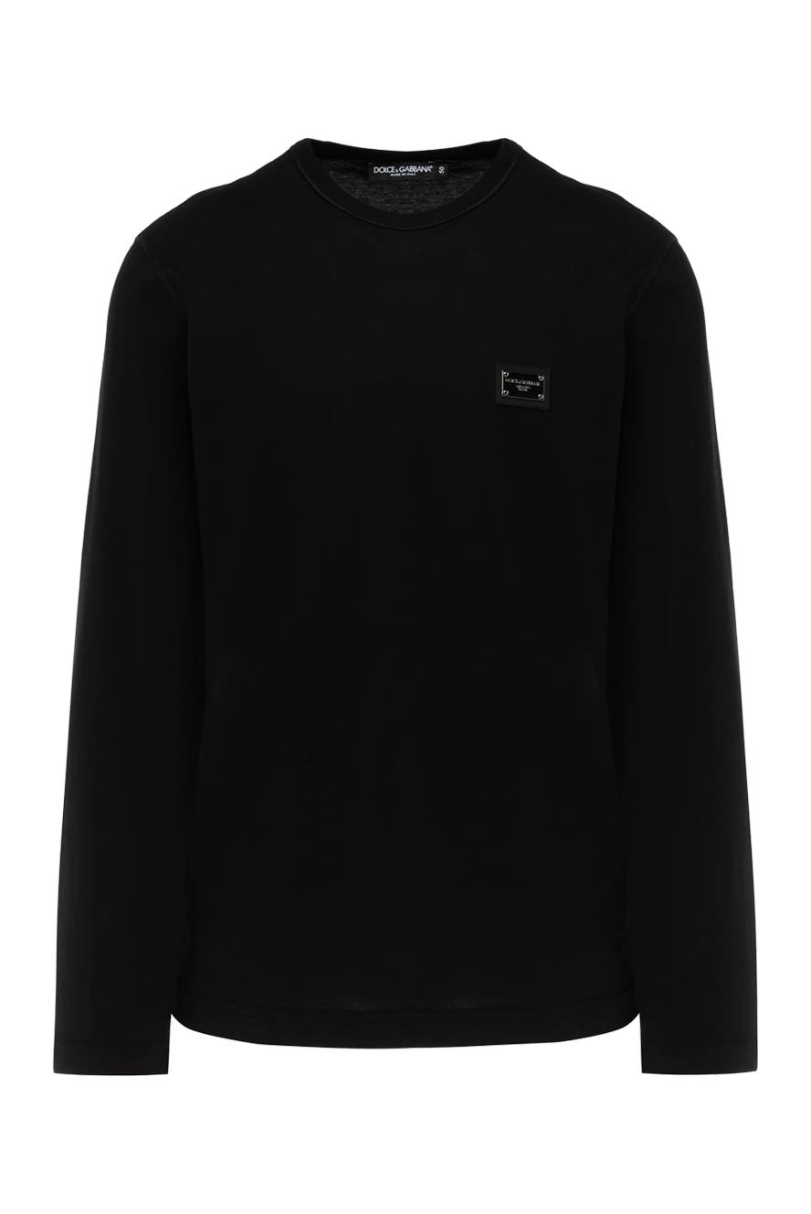 Dolce & Gabbana man long sleeve cotton jumper for men, black купить с ценами и фото 178581 - photo 1