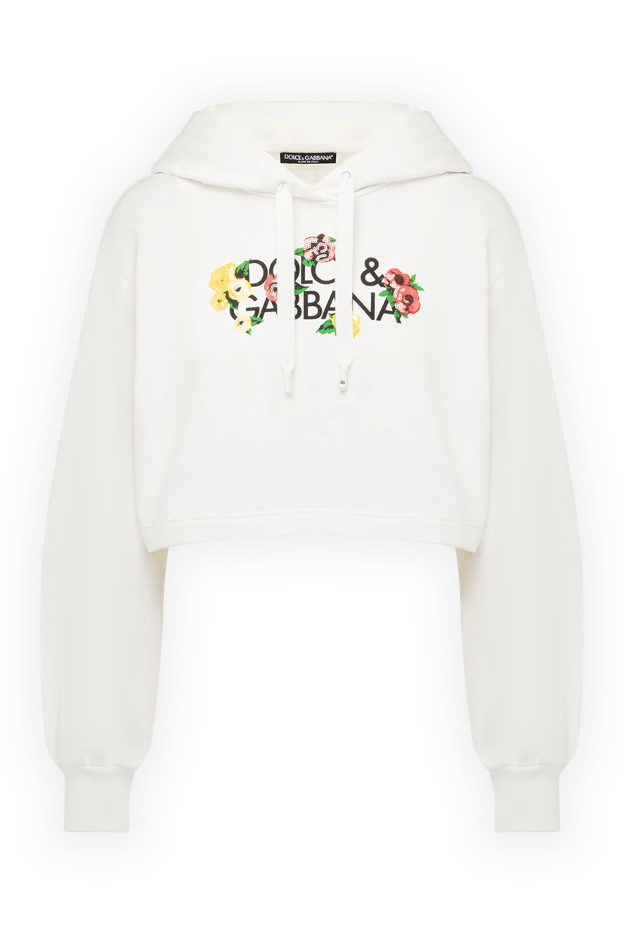 Dolce & Gabbana woman white cotton hoodie for women купить с ценами и фото 178582 - photo 1