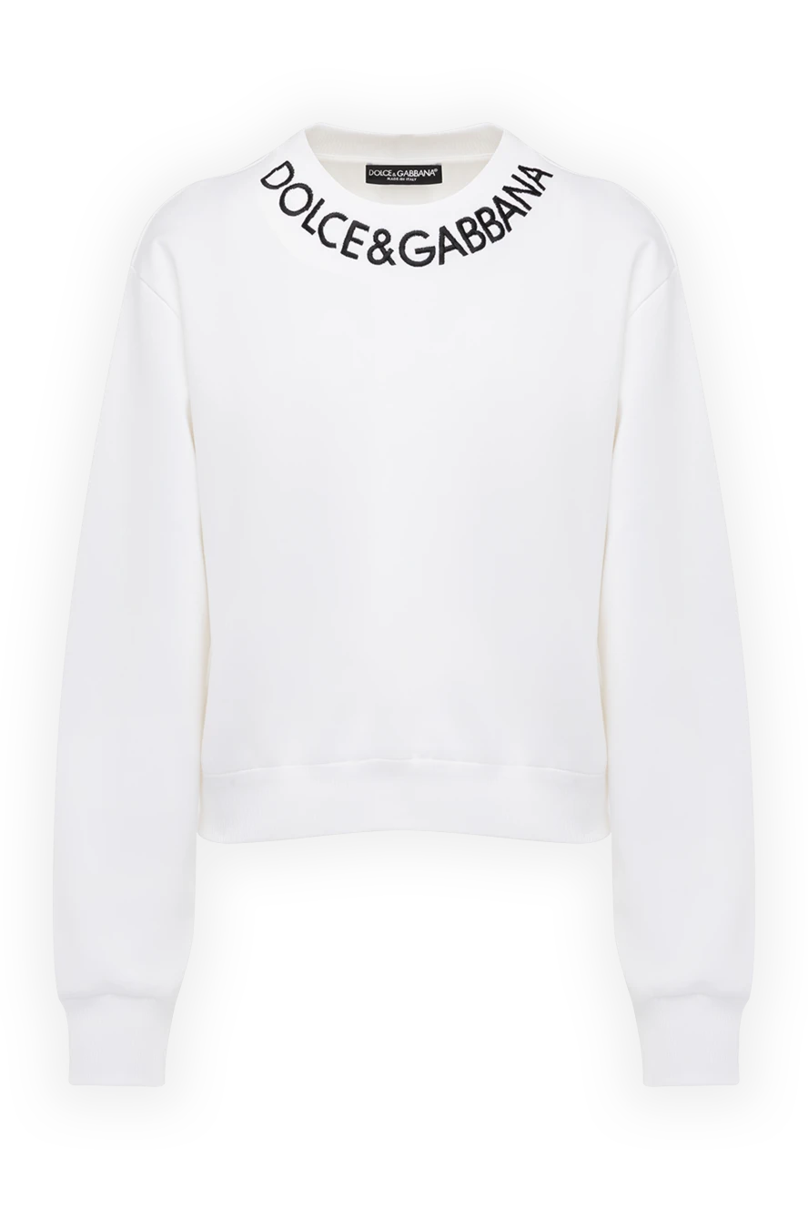 Dolce & Gabbana woman white cotton sweatshirt for women купить с ценами и фото 178583 - photo 1