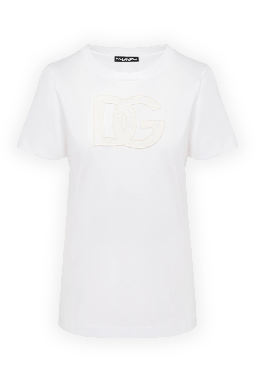 Dolce & Gabbana woman white cotton t-shirt for women купить с ценами и фото 178585 - photo 1