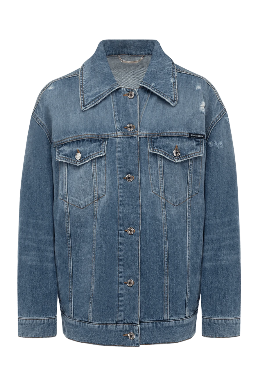 Dolce & Gabbana woman women's blue cotton denim jacket купить с ценами и фото 178592 - photo 1