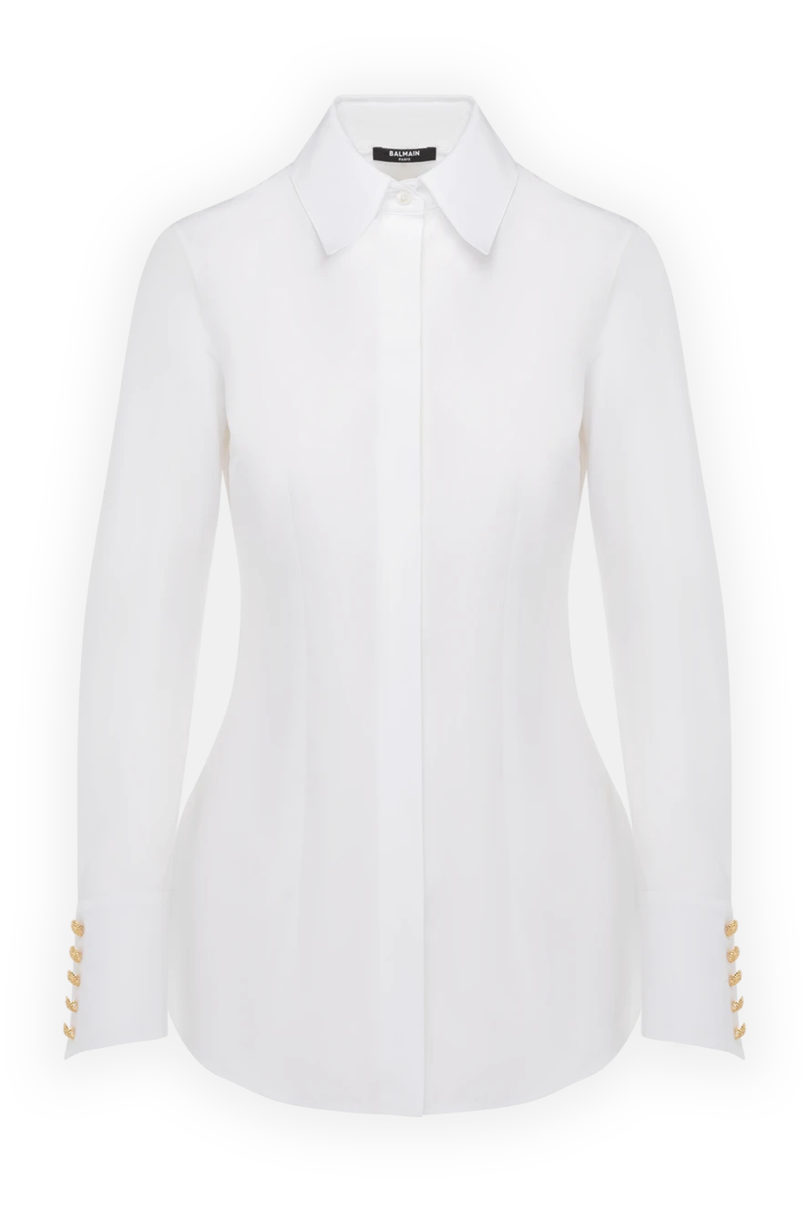 Balmain woman women's white cotton shirt купить с ценами и фото 178599 - photo 1