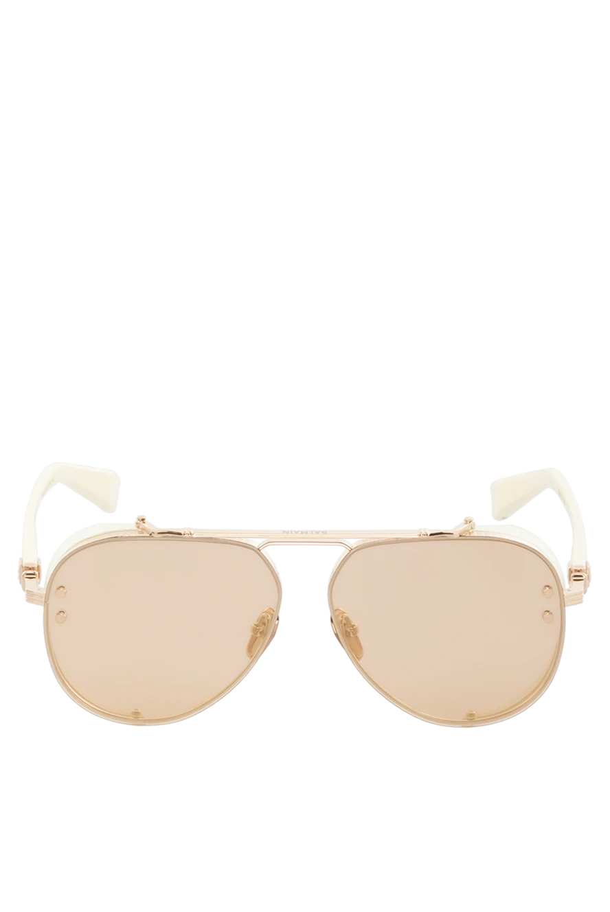 Women's white sunglasses made of metal and plastic