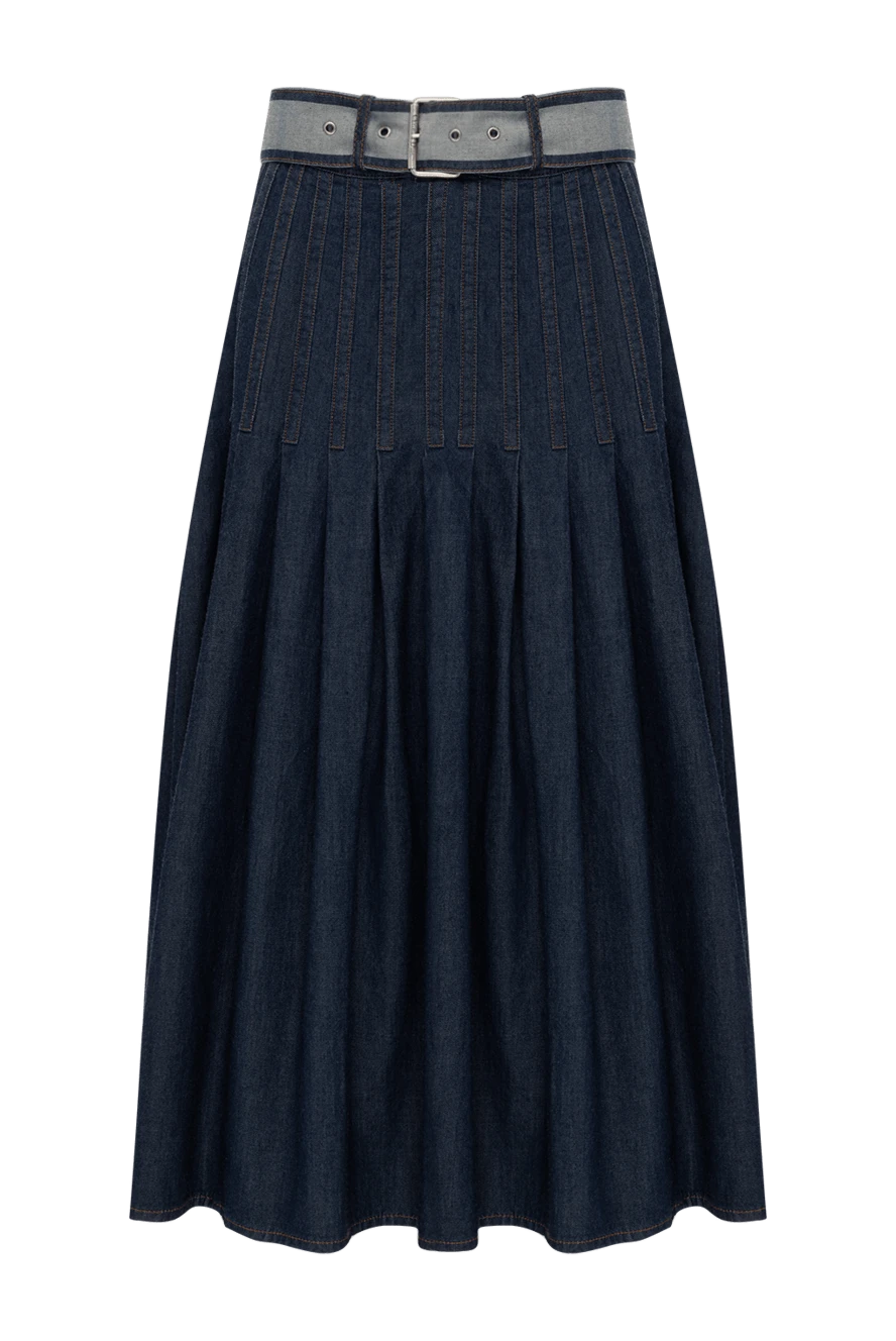 Dior woman women's blue cotton denim skirt купить с ценами и фото 178652 - photo 1