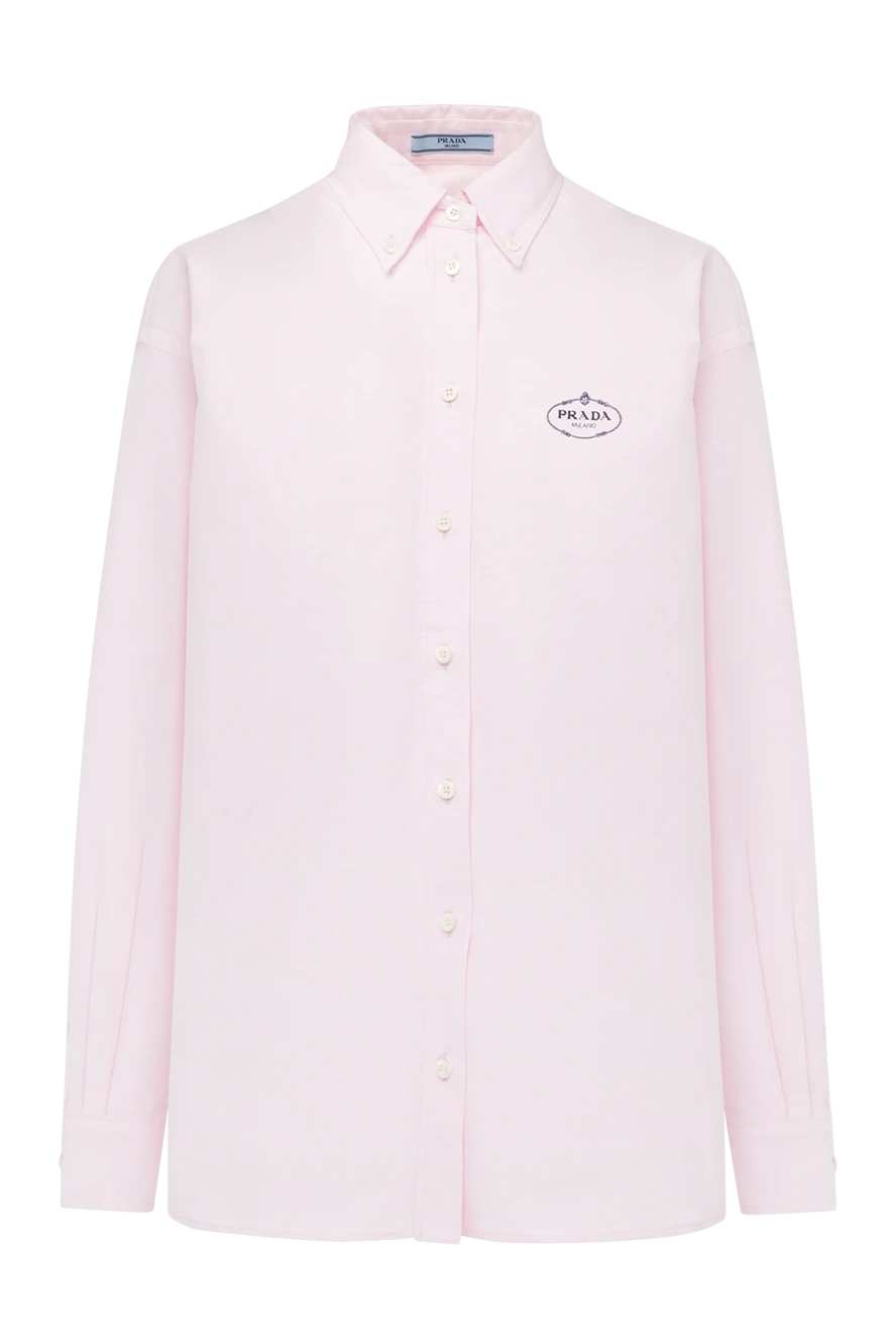 Prada woman women's pink cotton shirt купить с ценами и фото 178659 - photo 1