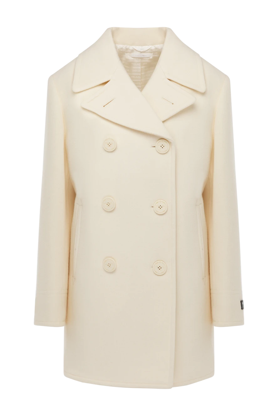 Prada woman white wool and polyamide coat for women купить с ценами и фото 178663 - photo 1