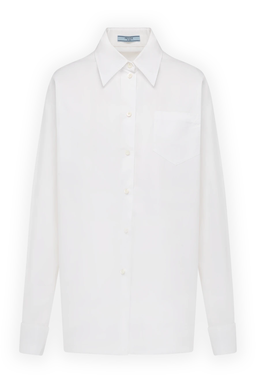 Prada woman women's white cotton shirt купить с ценами и фото 178667 - photo 1