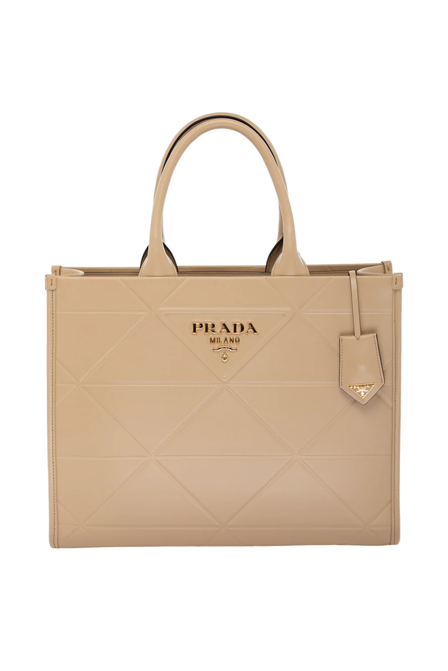 Prada Әйелдер бежевый әйелдердің шынайы былғары сөмкесі купить с ценами и фото 178669 - фото 1