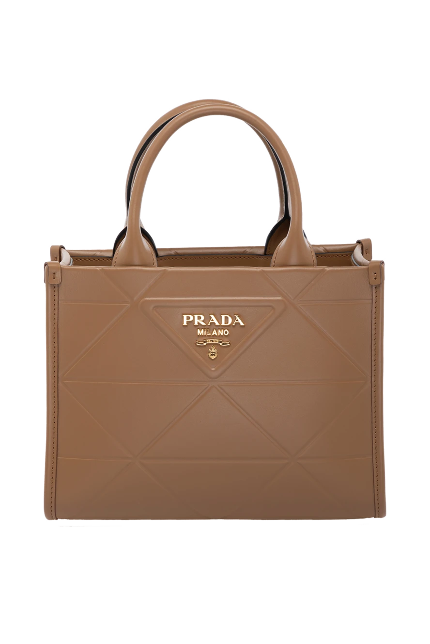 Prada Әйелдер қоңыр әйелдердің шынайы былғары сөмкесі купить с ценами и фото 178672 - фото 1