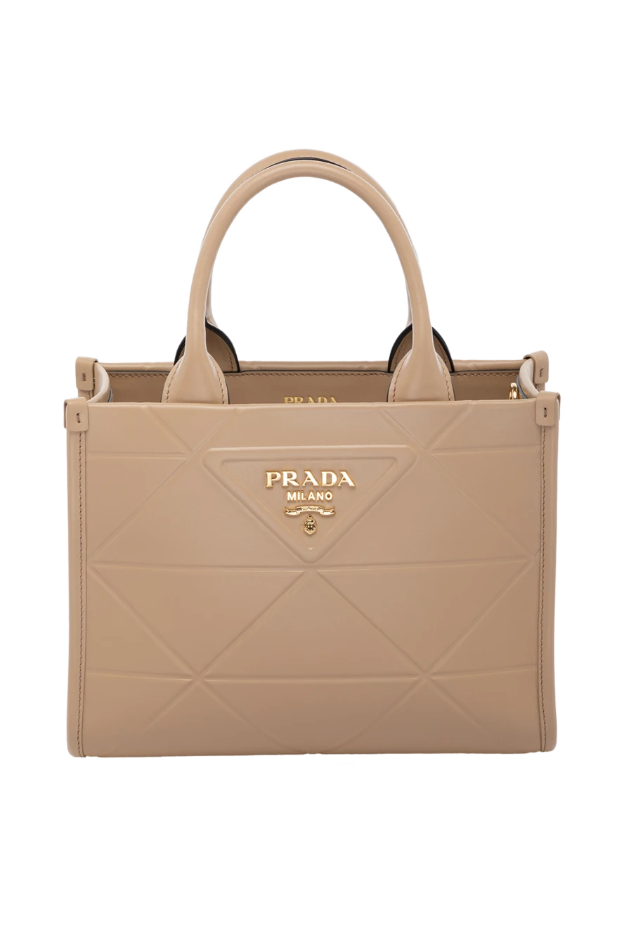 Prada Әйелдер бежевый әйелдердің шынайы былғары сөмкесі купить с ценами и фото 178673 - фото 1