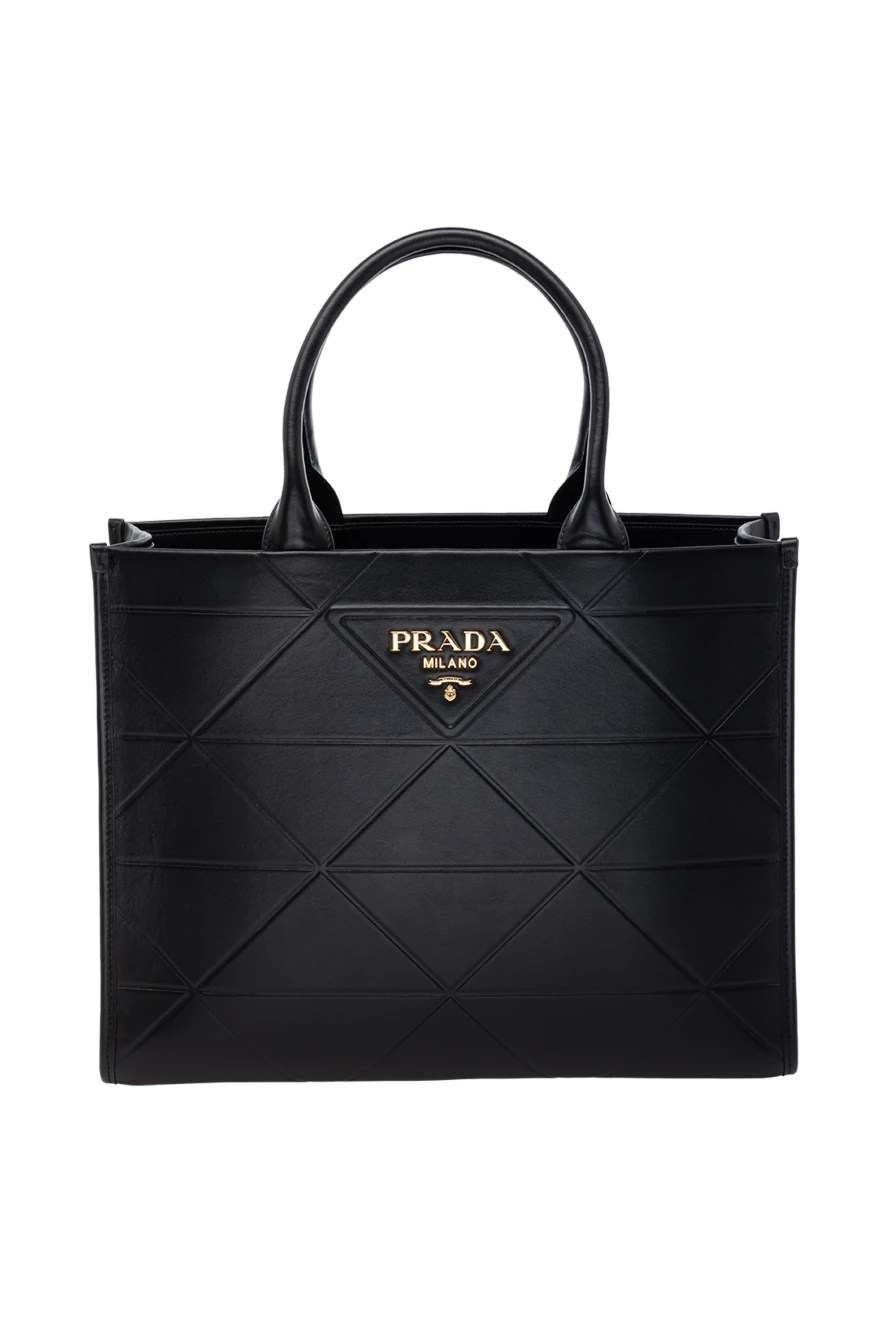 Prada Әйелдер қара әйелдердің шынайы былғары сөмкесі купить с ценами и фото 178705 - фото 1