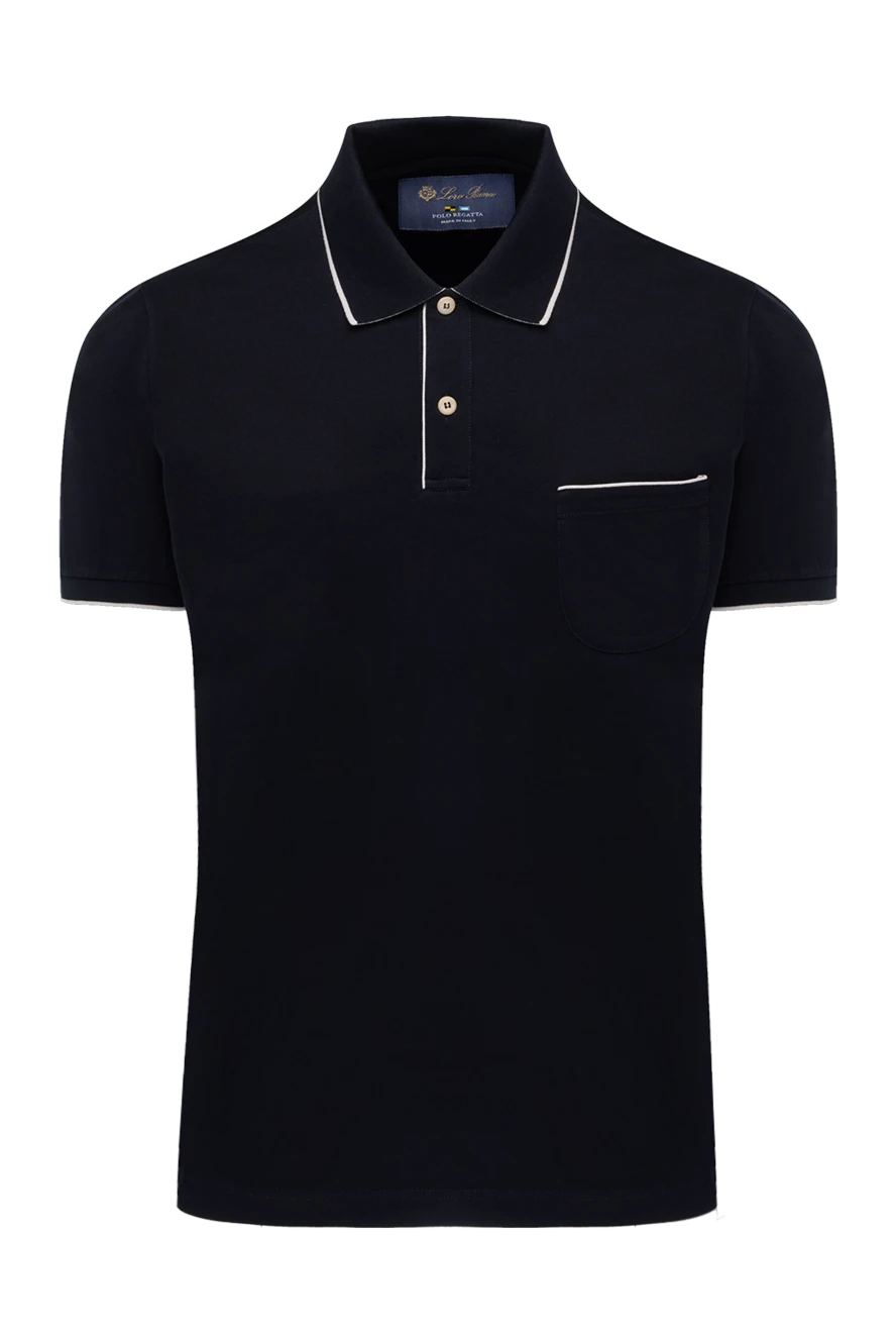 Loro Piana man black cotton and elastane polo for men купить с ценами и фото 178707 - photo 1