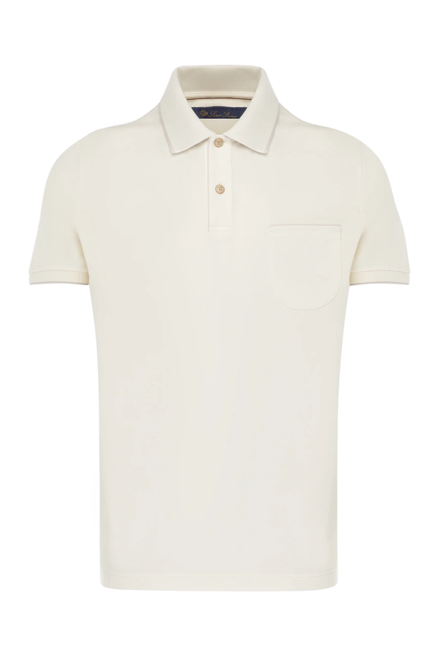 Loro Piana man men's white cotton and elastane polo купить с ценами и фото 178708 - photo 1