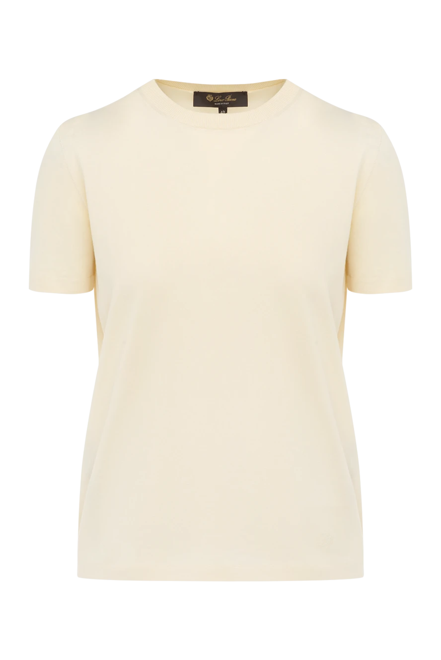 Loro Piana woman women's beige cotton t-shirt купить с ценами и фото 178710 - photo 1