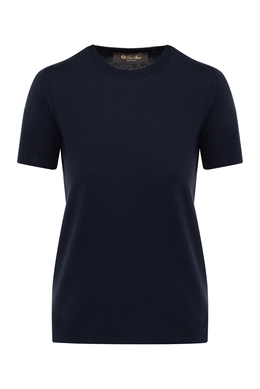 Loro Piana woman women's blue cotton t-shirt купить с ценами и фото 178711 - photo 1