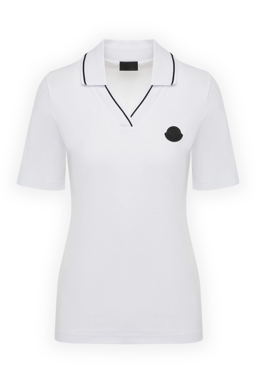 Moncler woman women's white cotton polo купить с ценами и фото 178735 - photo 1