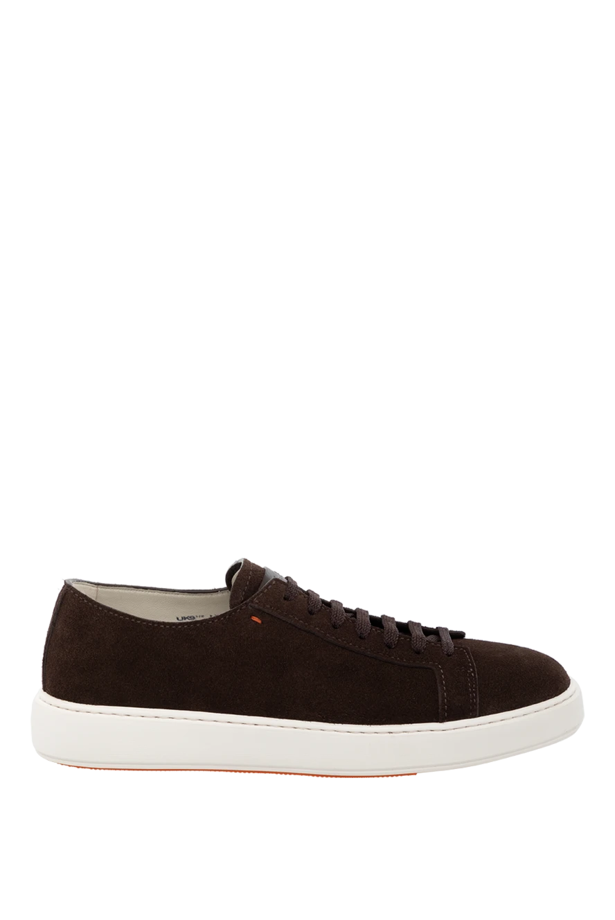 Santoni man men's brown suede sneakers купить с ценами и фото 178780 - photo 1