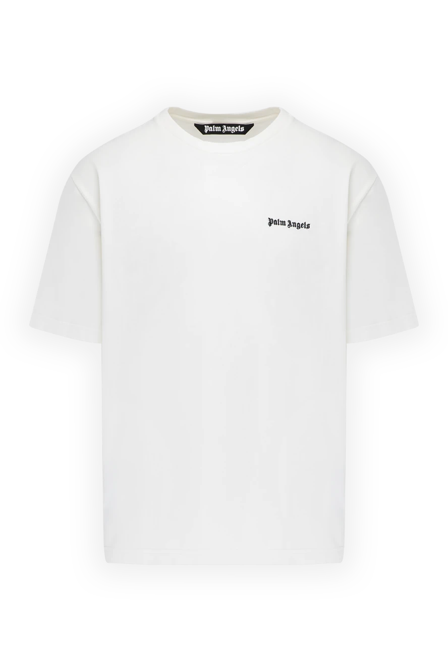 Palm Angels man white cotton t-shirt for men купить с ценами и фото 178817 - photo 1