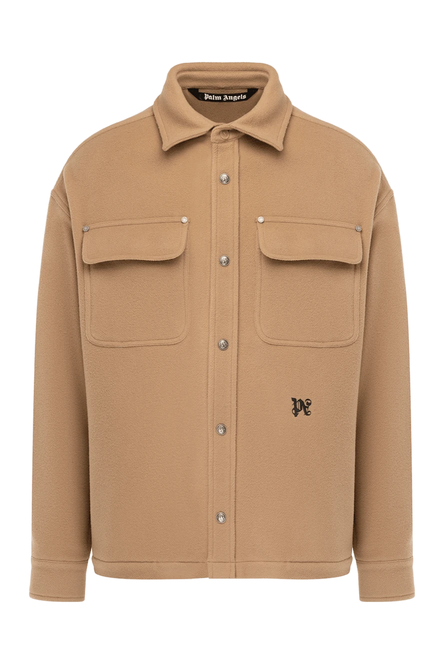 Palm Angels man men's beige wool jacket купить с ценами и фото 178838 - photo 1