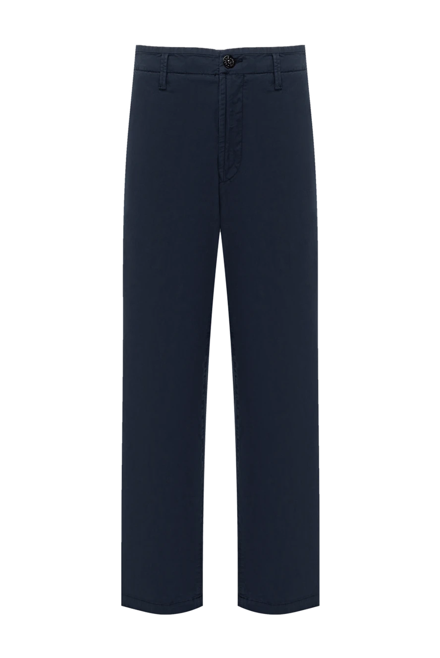 Stone Island man men's blue cotton and elastane trousers купить с ценами и фото 178863 - photo 1