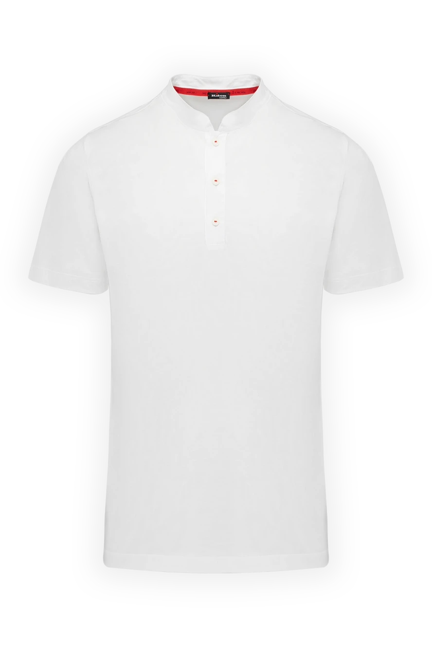Kiton футболка с коротким рукавом и воротником стойка из хлопка белая
178893 - фото 1