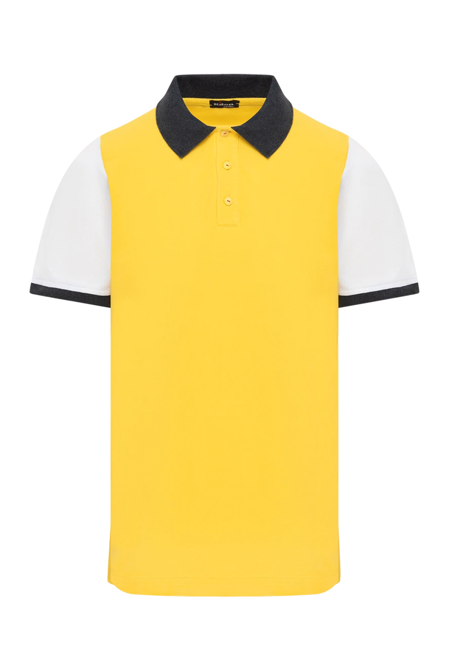 Kiton желтое поло с черным воротником мужское 178914 - фото 1