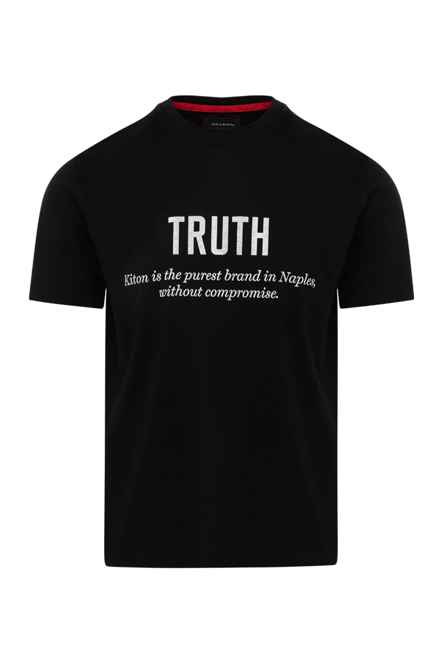 Kiton футболка мужская хлопковая чёрная с белым принтом truth
178918 - фото 1